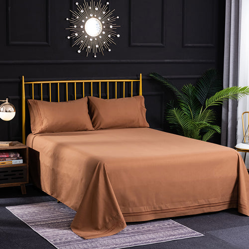 Polyester 4 Piece Solid Bed Sheet Set