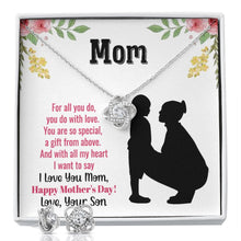 Load image into Gallery viewer, Mom Love Son Love Knot Necklace and Earring Set
